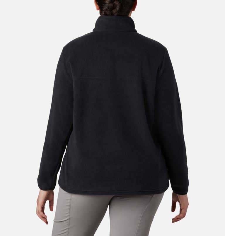 Women's Columbia Benton Springs 1/2 Snap Sweatshirts Black | Plus Size CA-P8306